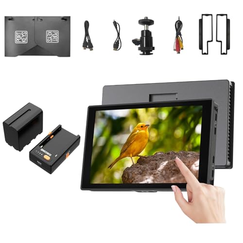 Image of PortKeys HD7T 7 inch Touch Screen DSLR Camera Field Monitor, 1000 Nits High-Bright, 4K30P HDMI Input, 3D LUT, Rec.709, Video Monitor with Sunshade for DSLR Cameras (with Battery)