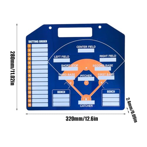 Pizarra blanca de béisbol compacta tablero de doble cara portátil 6