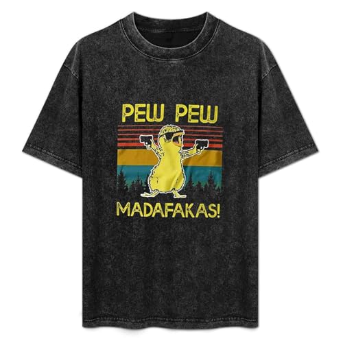 ruyin Pew Pew Madafakas Chick Tshirt Unisex - Funny, Retro, Vintage Short-Sleeved Top Sweatshirt T-Shirt Black 3XL