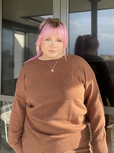 RITERA Plus Size Tops for Women Long Sleeve Sparkly Sweaters Knit Pullovers Crewneck Jumper Tops Tunic Shirts XL-5XL2