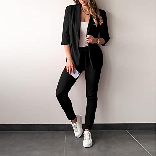 Pantalon 2 pièces coupe slim fit extensible noir taille M - 2