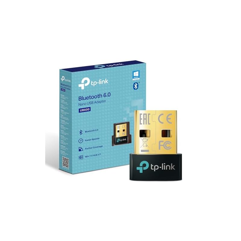 TP-Link UB600 Bluetooth 6.0 USB Adapter for PC, Nano Bluetooth Dongle, Plug & Play, Windows 11/10/8.1/7, Broader Coverage, BLE, Controller, Headset, Mouse, Keyboard