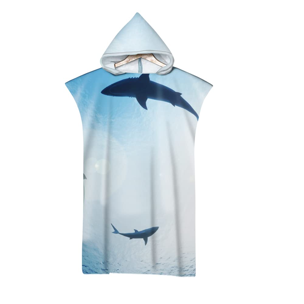 Poncho Surf Microfibre à Capuche – Serviette De Bain Changeante Unisexe, Peignoir Plage Anti-UV Séchage Rapide