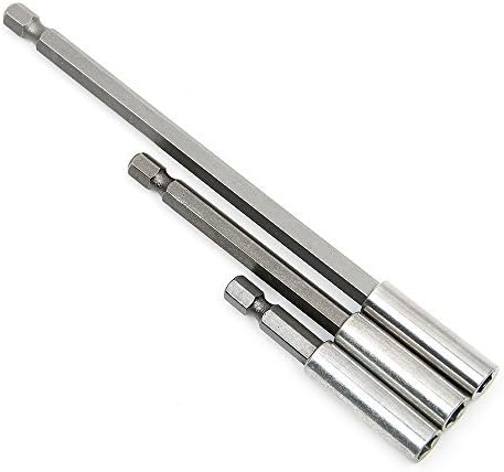 MALAYAS 3 Pcs Magnetic Drill Bit Holder Extension 3 Piece Set For Screws, Nuts, and Any Drill And Handheld Driver - Includes 2", 4", 6" Extensions For Quick Change - 1/4 Inch Hex Shank