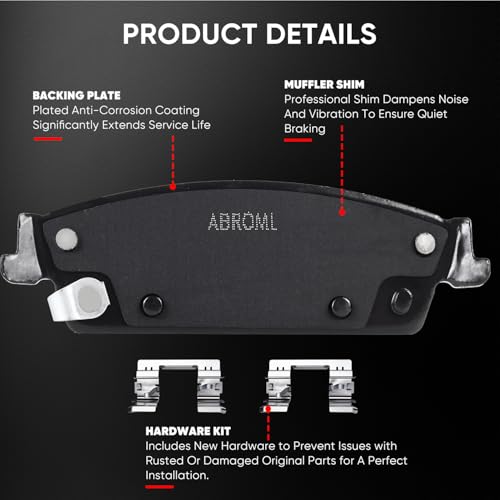 ABROML Front & Rear Ceramic Brake Pads