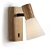 Produktbild ouglres Holz Wandleuchte Vintage Wandlampe Innen Industrial Design für Wohnzimmer Schlafzimmer Schwarz E14