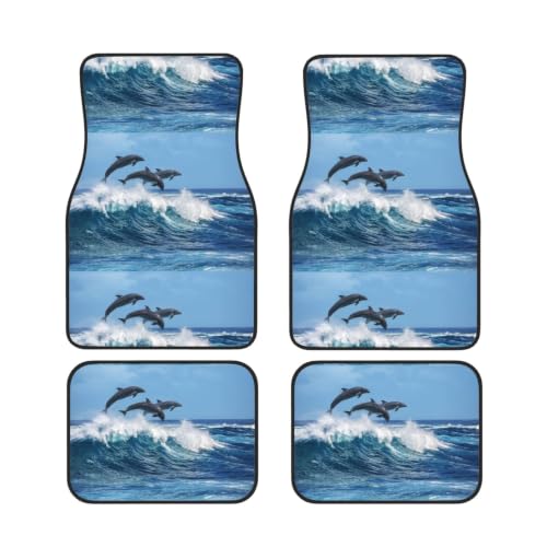 Alfombrillas antideslizantes para coche de neopreno impermeable con delfines