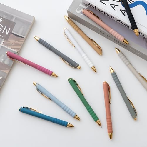 Image of Linbsunne Ballpoint Pens Black Medium Point 1mm with Super Soft Grip Ball Point Pen for Men Women Retractable(style2, 12 pcs)
