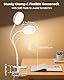 Glocusent Leselampe Bett, 72 LED Klemmlampe mit 3 Farben & 5 Helligkeiten, Flexibel Bettlampe mit Amber Nachtlicht, 30/60-Min Timer, Augenschutz, für Bett/Lesen/Arbeiten (Mit Adapter Weiß)