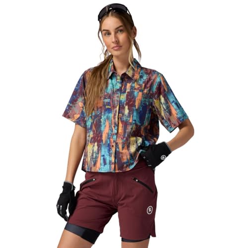 Backcountry Slickrock Short-Sleeve Button-Up Jersey - Women's, Red Mahogany Print, M