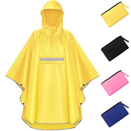 NEWIROVE Regencape Kinder, Unisex Regen Poncho Wasserdicht Regenponcho...