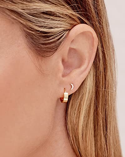 gorjana - Rose Huggies 1/2"- 18k Gold Plated - Surgical Steel Post - Secure Hinge Closure - Timeless Design - Layering with Other Huggies hoop- Daily Earring Wear4