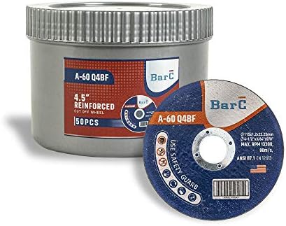 BAR C Cutting Wheel, 4-1/2"x3/64"x7/8", Ultra Thin Cutting Disc For General Purpose Metal Cutting, 50 pack, Metal And Stainless Steel Cutting Disc For Grinders