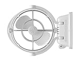 SEEKR Sirocco II™ Fan from by Caframo. 12V/24V Auto-Sensing DC, Omnidirectional Low-Power Draw Fan for Boats and RVs. Hardwire Installation Required. Made in Canada. White.