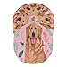 Fashionable Baseball Cap Cute Golden Retriever Dog Pink Dad Cap for Women Men Teens, Fitted Quick Dry Golf Cap Headwear