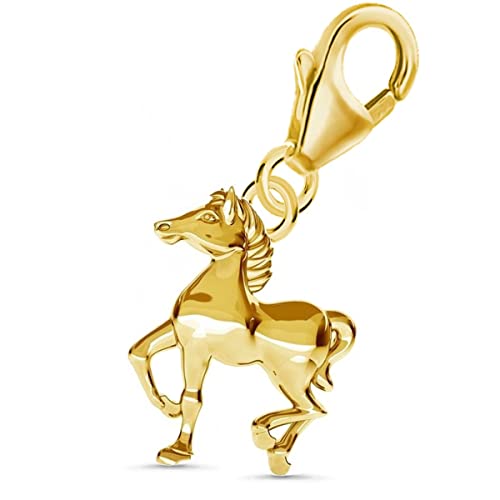 Colgante de caballo plata y oro un detalle especial para amantes de hípica