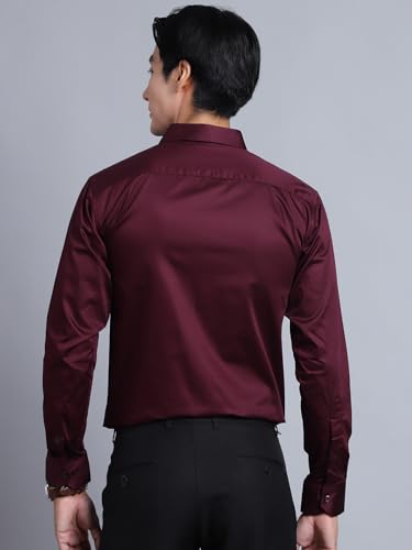 Image of Majestic Man Slim Fit Satin Cotton Formal Shirt for Men