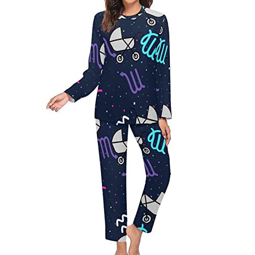 Zodiac Sign レディース パジャマセット 寝間着 長袖トップ