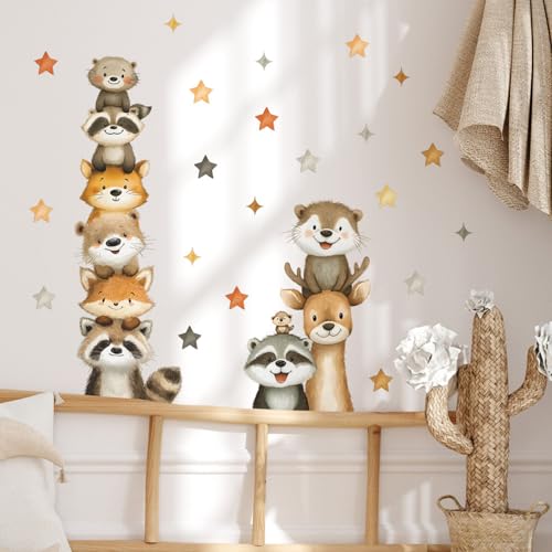 Vinilos decorativos infantiles de animales de acuarela removibles miniatura 3