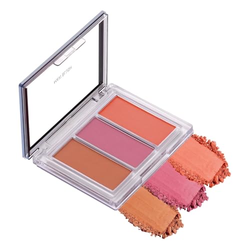 3 Multicolor Maxi Blush | Lightweight, Long-Lasting Matte Blusher Palette | Highly Pigmented & Easily Blendable Shades with Silky Smooth Texture for Face Makeup (Shade - 01)