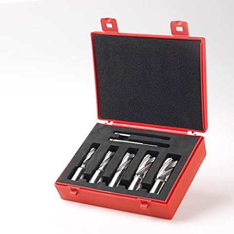 Rotabroach Annular Cutter Set 5pc - RAPK2000 Magnetic Drilling Annular M2AL HSS Steel Cutting Drill Bits 5 Piece Kit 14, 16, 18, 20 & 22mm, Plus Pilot Pins Cover