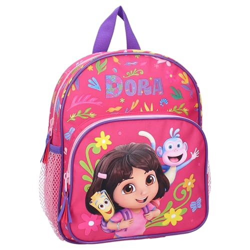 Vadobag Mochila DORA Exploradora y Boots Mono - Mochila para niños | Escuela | GuarderÃa - Color Rojo - Dimensiones 29x23x10cm - 584-00754
