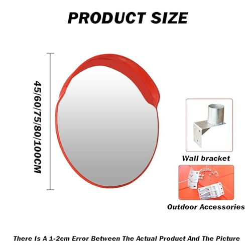 Espejo convexo gran angular de 160° de pared con soporte para interiores y exteriores 3
