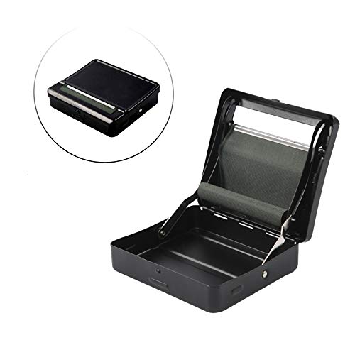 Rolling Machine Black Metal Automatic Cigarette Tobacco Roller Box & Storage Box 70mm