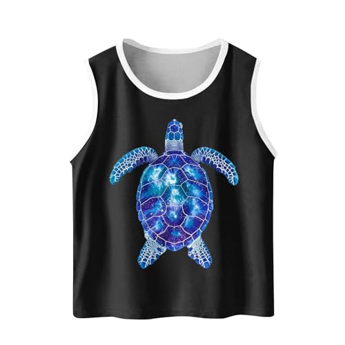 3-15T Baby Boy and Girls Cute Tank Tops Colorful Turtle Graphic Tees Shirt Summer Sport Fitness Loose Comfy Vest