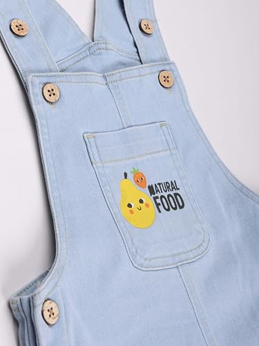 Image of KiddoPanti Unisex Denim Cargo Dungaree Shorts | 69.1% Cotton 29% Spun Poly 1.9% Spandex | Above Knee Length | Soft Breathable Summer Dungaree