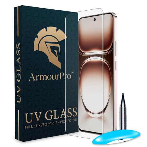 Image of ArmourPro Military Grade UV Tempered Glass Screen Protector Compatible For Oppo Reno 12 Pro 5G (6.7 Inch) With Easy Installation Kit| Edge-To-Edge Protector Coverage |Crystal Clear
