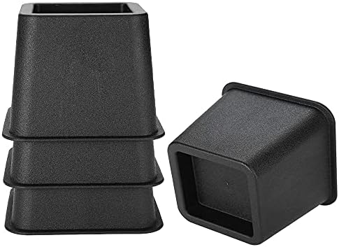Oubest Bed Risers,4Pcs Furniture Raisers 3 Inch Bed Chair Risers Adjustable Chair Sofa Riser Heavy Duty Feet Bed Risers Black