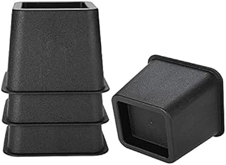 Oubest Bed Risers,4Pcs Furniture Raisers 3 Inch Bed Chair Risers Adjustable Chair Sofa Riser Heavy Duty Feet Bed Risers Black