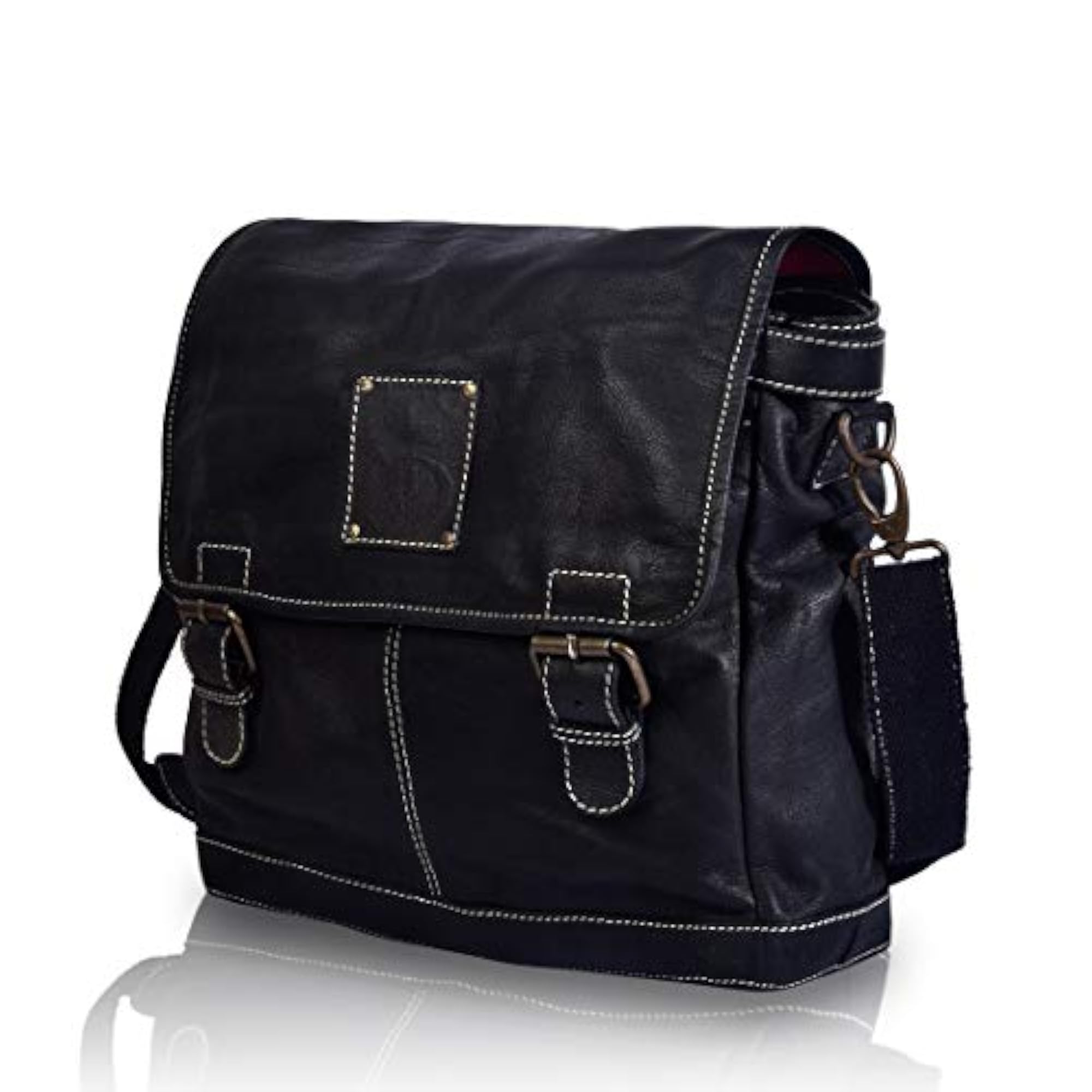PEAGUS Genuine Leather Messenger Bag, Classic Style