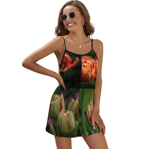 Robe mini en satin Flower in The Garden pour vos soirées d'été et rendez-vous romantiques