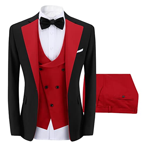 Costume de smoking rouge taille 3XL ajusté résolvant le manque d'aisance