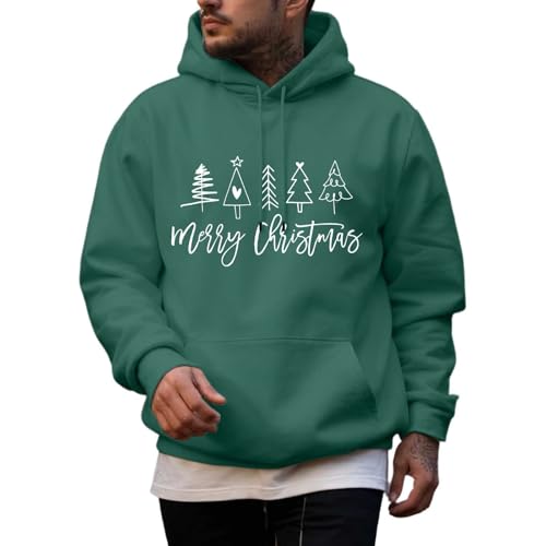 Image of Generisch Festive Christmas Hoodie Casual Winter Sweatshirt Seasonal Design, Dark green, XL