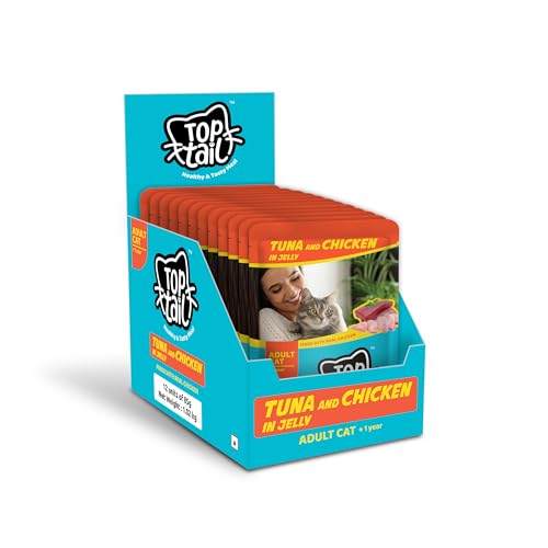Image of Wet Cat Food Jelly Form | for 1+ Year Adult Cat Food High Protein & Omega 3, Healthy Skin & Coat | No Artificial Preservatives | (85g Each Pack) (Pack of 12, Tuna Fish & Chicken)