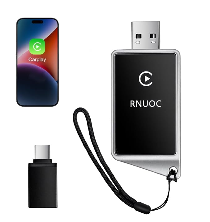 2-in-1 Auto Adapter for iPhone6+/ iOS 10+, Car Play Convert Wired to Wireless Bluetooth Apple Carplay Adapter, Plug & Play USB Carplay-image-41