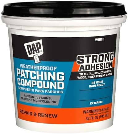 DAP Weatherproof Patching Compound, White, 32 Oz (7079818787)