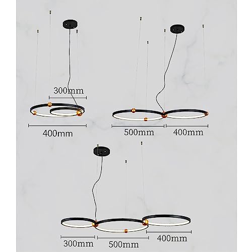Pendant light 2 anneaux led pour éclairage de plafond de style ferme - 2