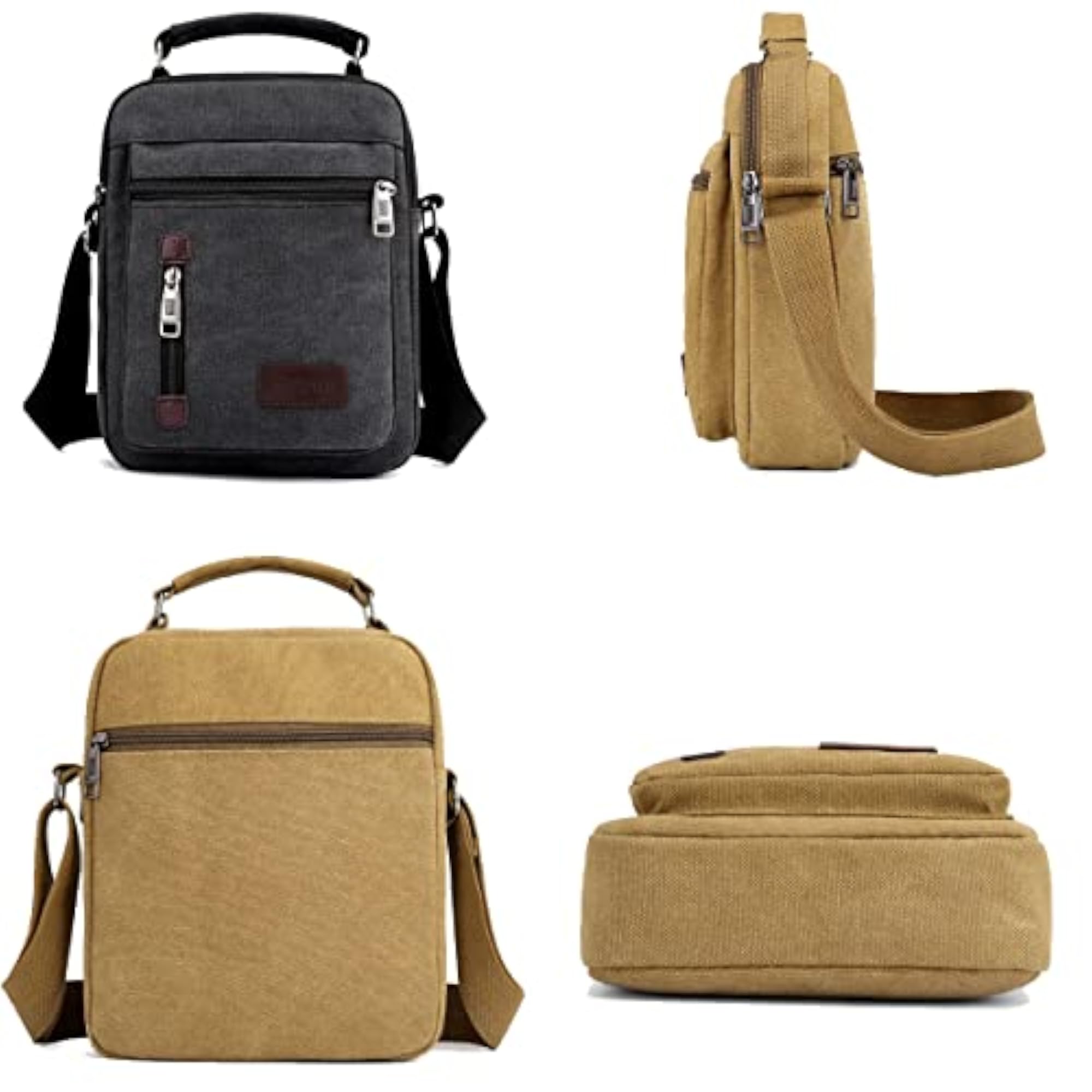 Men's Canvas Messenger Bag, Large Capacity Casual Handbag