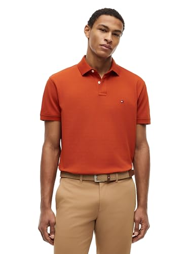 Image of Tommy Hilfiger Men's Short Sleeve Polo Shirts in Classic Fit with Stretch and Organic Pique Cotton
