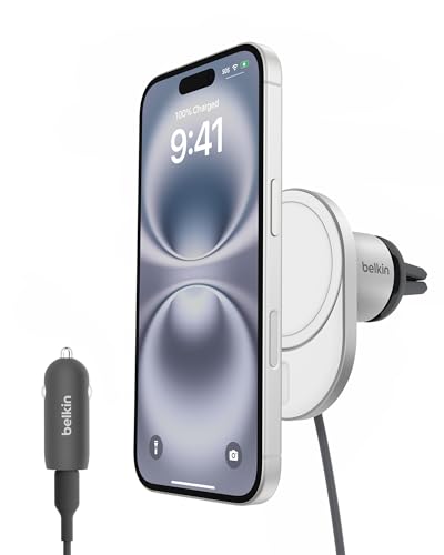 Chargeur voiture iPhone 17 sans fil Qi2 15W idéal pour les trajets quotidiens et longs voyages