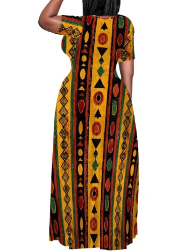 Image of SUZONANA Plus Size Dresses for Women Summer Casual Maxi Dress Short Sleeve Loose Vacation Dress