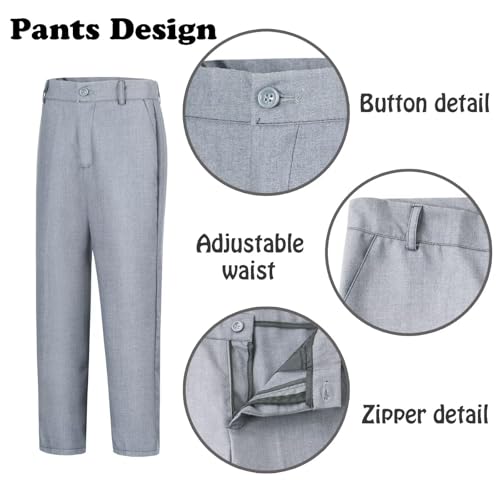 Boys Suit Pants Kids Dress Pants Flat Front Formal Straight Toddler Leg Pant Adjusted Waist School Uniform2