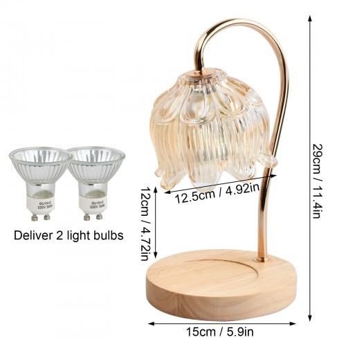 Jinlaili Lampe Chauffe-Bougie Électrique Parfumée avec Minuterie et Gradateur, Lampe à Bougie Vintage, Dimmable