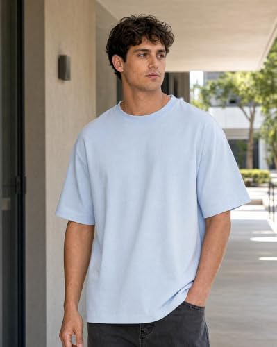 Image of Nobero Men's Oversized Graphic T-Shirt for Men | Soft Cotton | Drop Shoulder Relaxed Fit | Printed Casual Tshirt for Men
