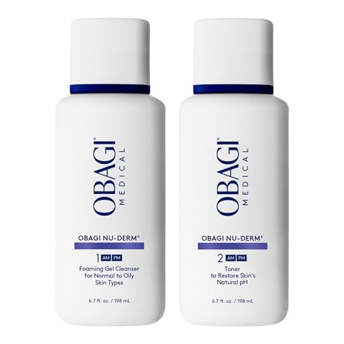 Obagi Nu-Derm Foaming Gel Cleanser & Face Toner Bundle – Gently T...