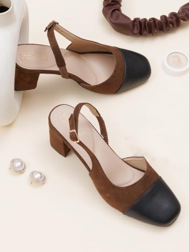 Image of TRYME Women's Mary Jane Block Heels | Single Strap Square Toe Pumps | Comfortable Chunky Heel Shoes for Office Casual Elegant Wear